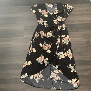 Black dynamite high-low maxi dress